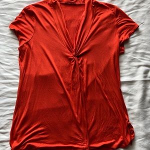Tahari cap sleeve orange tee XL